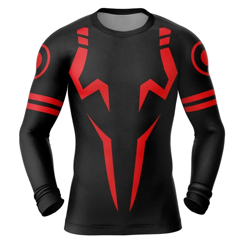 3D Print Compression Shirts for Men Athletic Quick Dry Tshirts Tops Gym Workout Fitness Undershirts Baselayers Anime Rash Guard