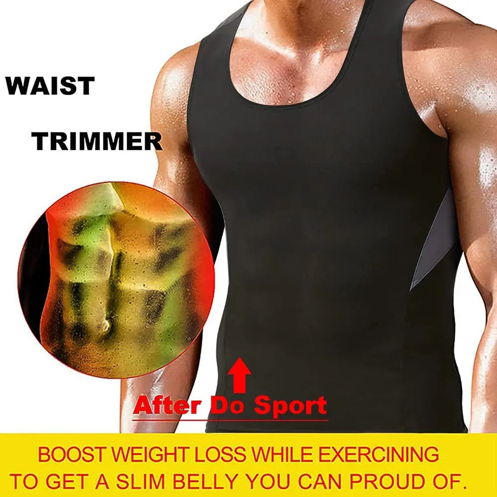 Sauna Shirt for Men Sweat Suit Short Sleeve Compression T-Shirt Weight Loss Body Shaper Shirts for Workout Sports