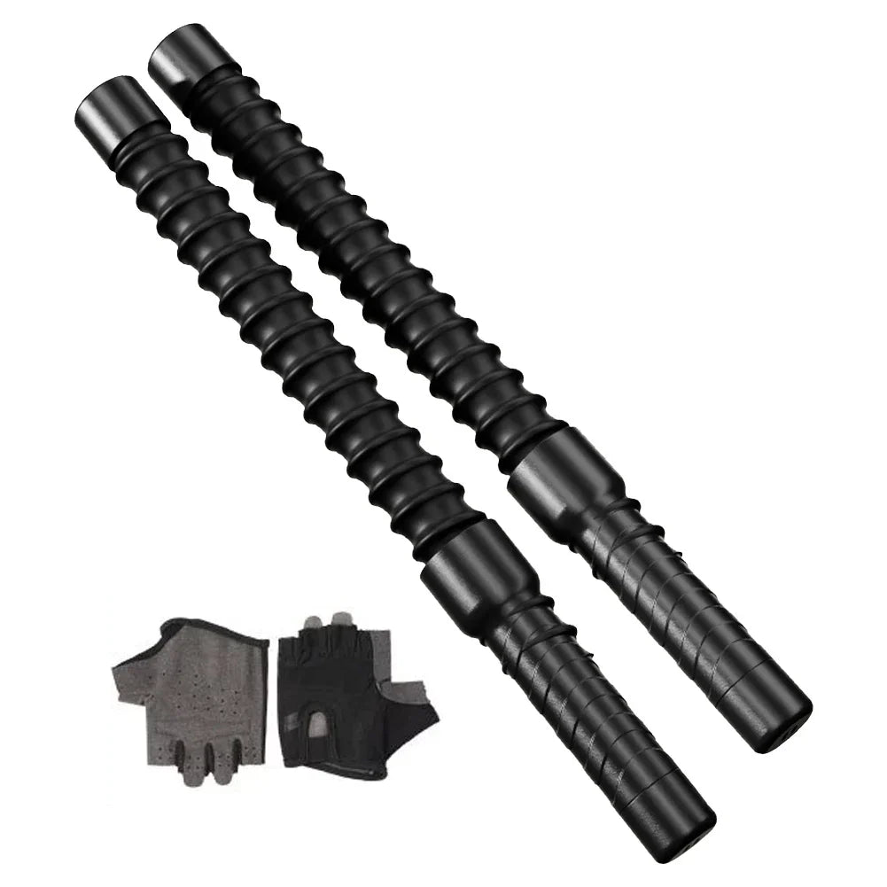 2Pcs Strength Training Bar Non Slip Fitness Grip Bar Biceps Triceps Strengthener Spring Arm Strength Expander for Workout