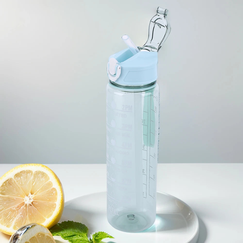 800ml Sports Water Bottle Leakproof Outdoor Travel Bottle Large Capacity Motivational Drinking Bottle for Outdoor Sports