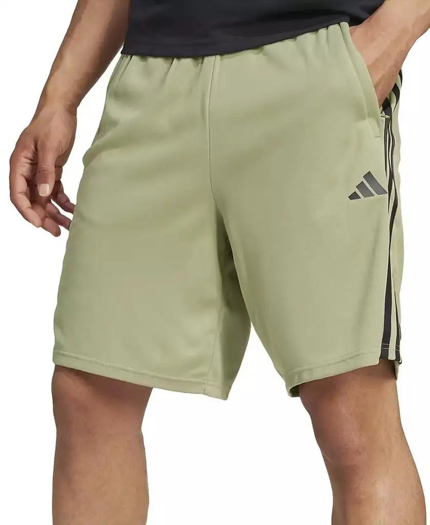 Men's 10 Inch Classic Fit 3-Stripes Breathable  Training Shorts Sportswear Accessories
