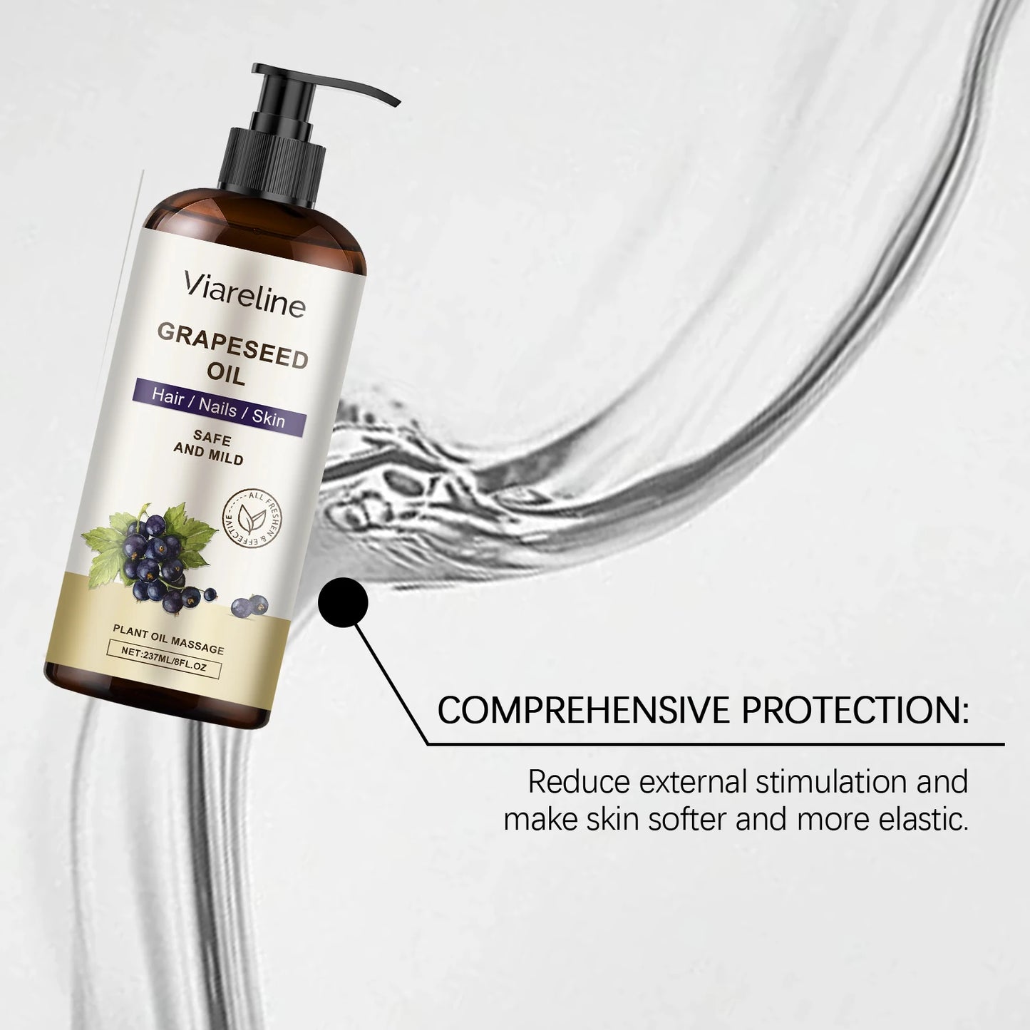 Grapeseed Essential Oil for Nourishing Hair Nail Skin Quick Absorbed Moisturizing Massage Relief Discomfort Non-greasy Body Oil