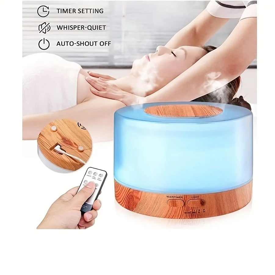 Diffuser Essential Oil Diffuser  Cool Mist Air Diffuser With Remote Control  With USB C Power Cord  4 Timers  7 LED Color Changi