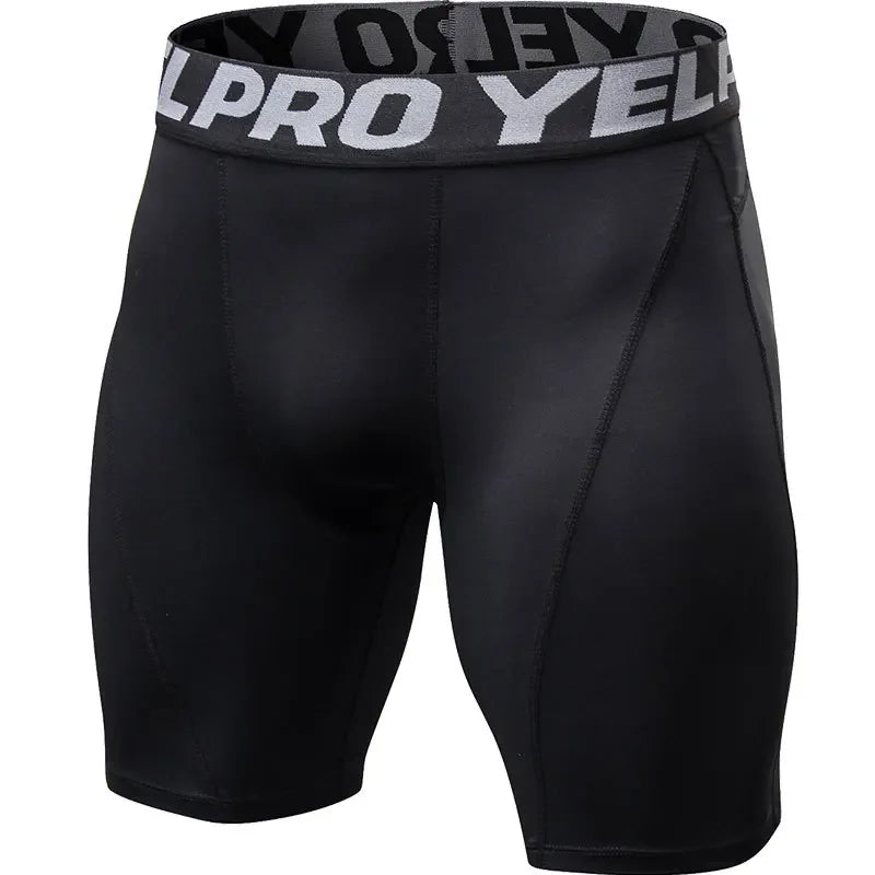 Men Fitness Compression Shorts Running Training Sport Shorts Tight Breathable Quick-drying Stretch Shorts Letter Belt Gym Shorts