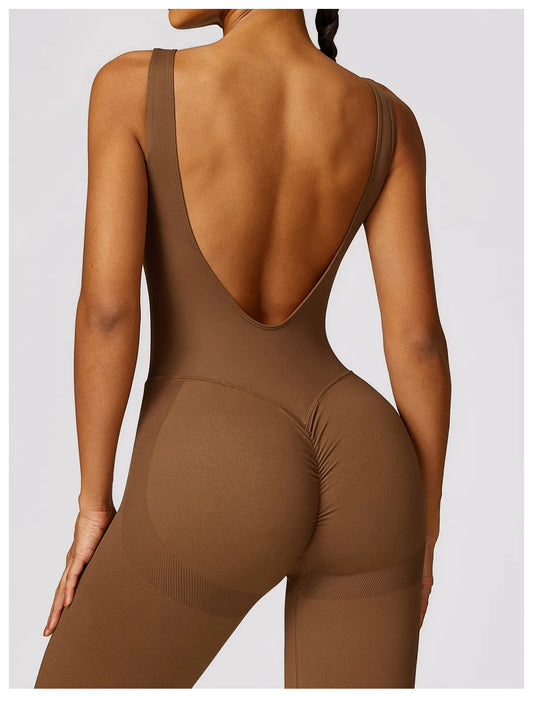 One-piece Suit Sporty Jumpsuit Gym Yoga Suit Backless Sportswear Pilates Tops Female Pack Sports Leggings Women Exercise Clothes