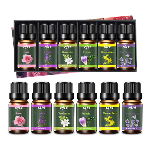Diffuser For Home Luxury Essential Oil Collection (6 x 10ml)   Premium Floral Blends Including Gardenias  Freesia Holiday Gift B