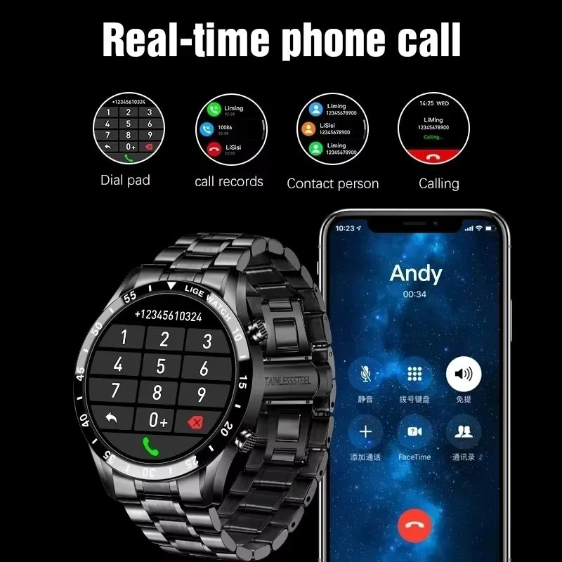 Smart Watch Men Fashion Full Touch Luxury Bluetooth Call Smart Watches Men Waterproof Sport Fitness Smartwatch For Men 2025
