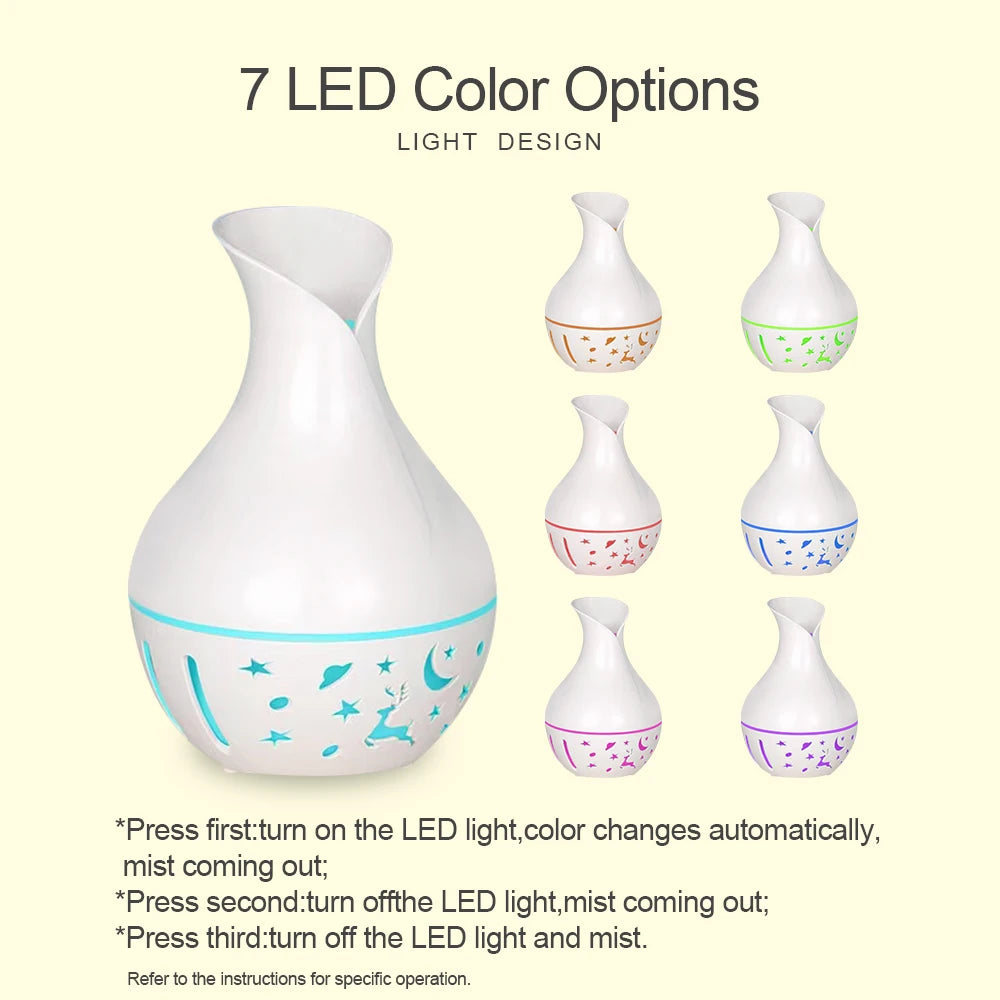 200ML air humidifier Aromatherapy machine Ultrasonic essential oil diffuser Cold mist machine USB air moisturizer with two bottl
