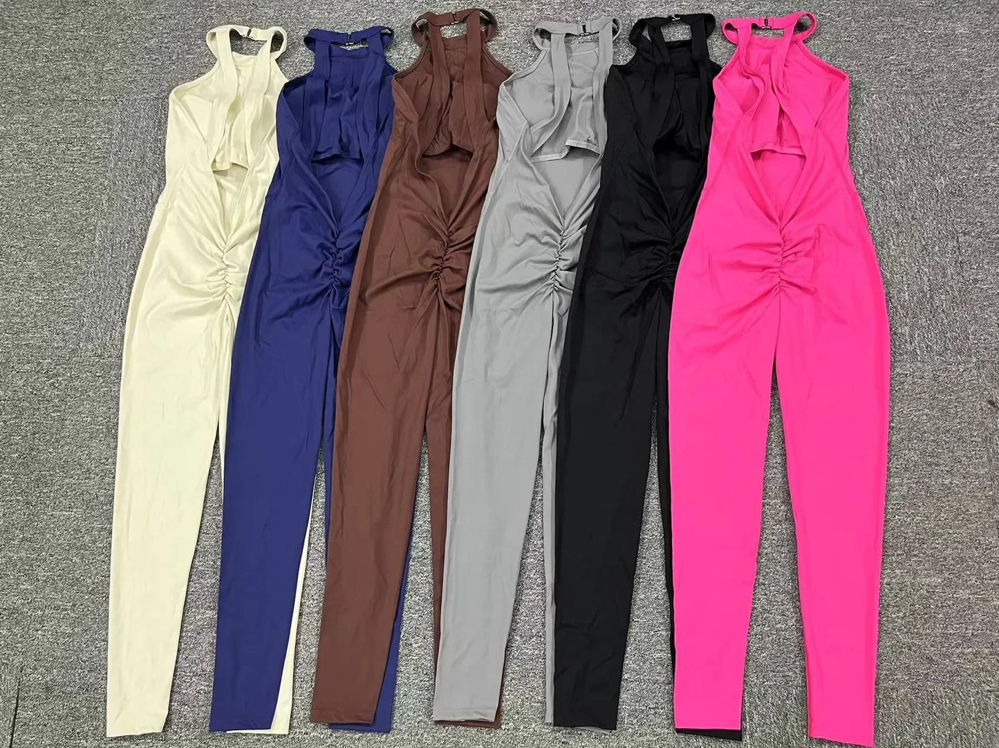 Sexy Hollow Backless Yoga Sport Jumpsuit Women Monkeys One Piece Gym Outfit Sleeveless Scrunch Fitness Overalls Workout Clothing