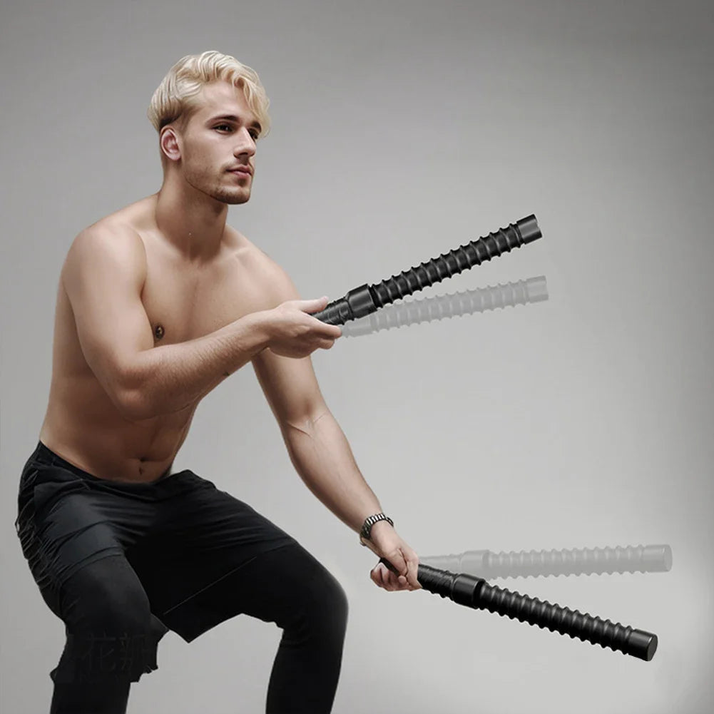 2Pcs Strength Training Bar Non Slip Fitness Grip Bar Biceps Triceps Strengthener Spring Arm Strength Expander for Workout