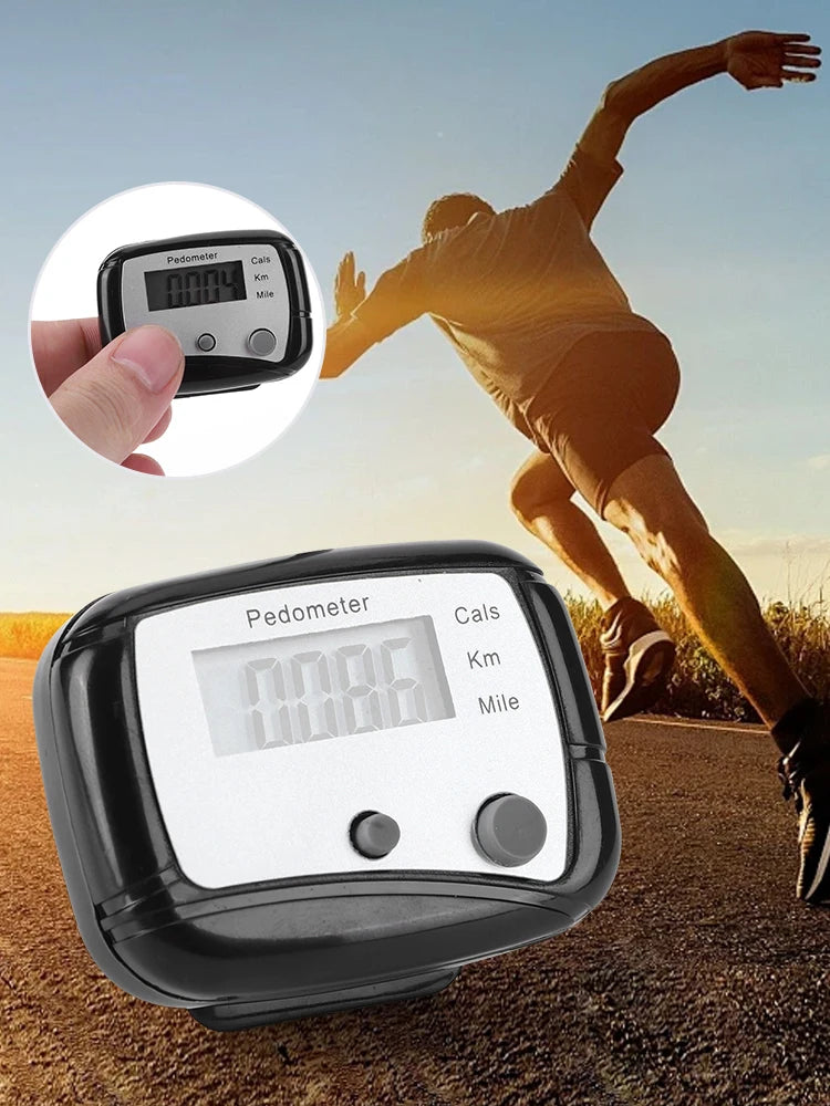 Walking Pedometer Clip On Step Counter Mile Kilometer Calorie Calculation Electronic Pedometer Step 0-99999 for Walking Running