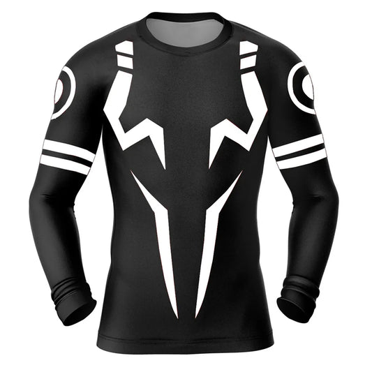 3D Print Compression Shirts for Men Athletic Quick Dry Tshirts Tops Gym Workout Fitness Undershirts Baselayers Anime Rash Guard