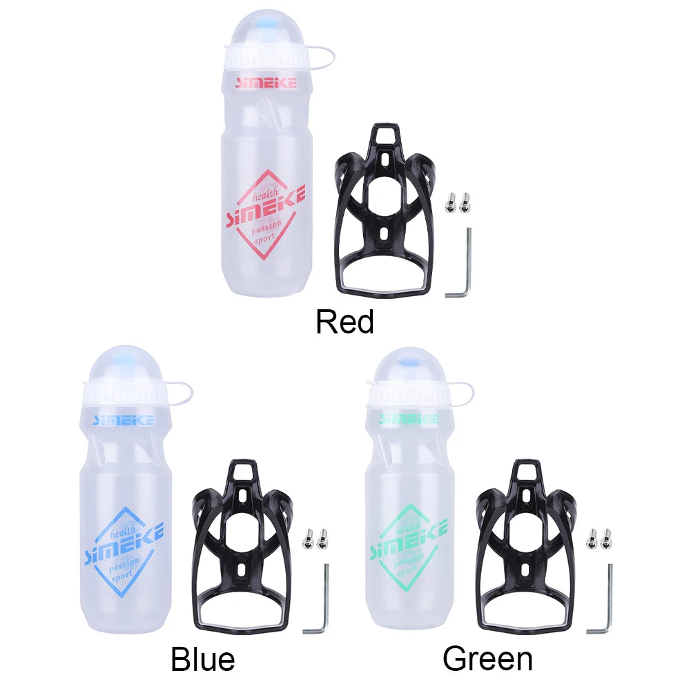 610ml Lightweight Drinking Bottle with Holder Mountain Road Bike Bottle Portable Water Cup for Fitness Riding Camping Hiking