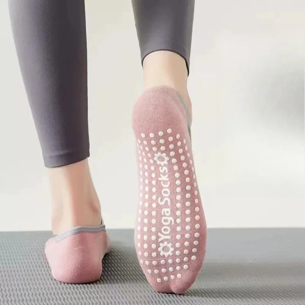 Yoga Sock Non-Slip Woman Socks Sports Fitness Pilates Silicone Breathable Summer Bandage Dance Ballet Solid Cycling Running