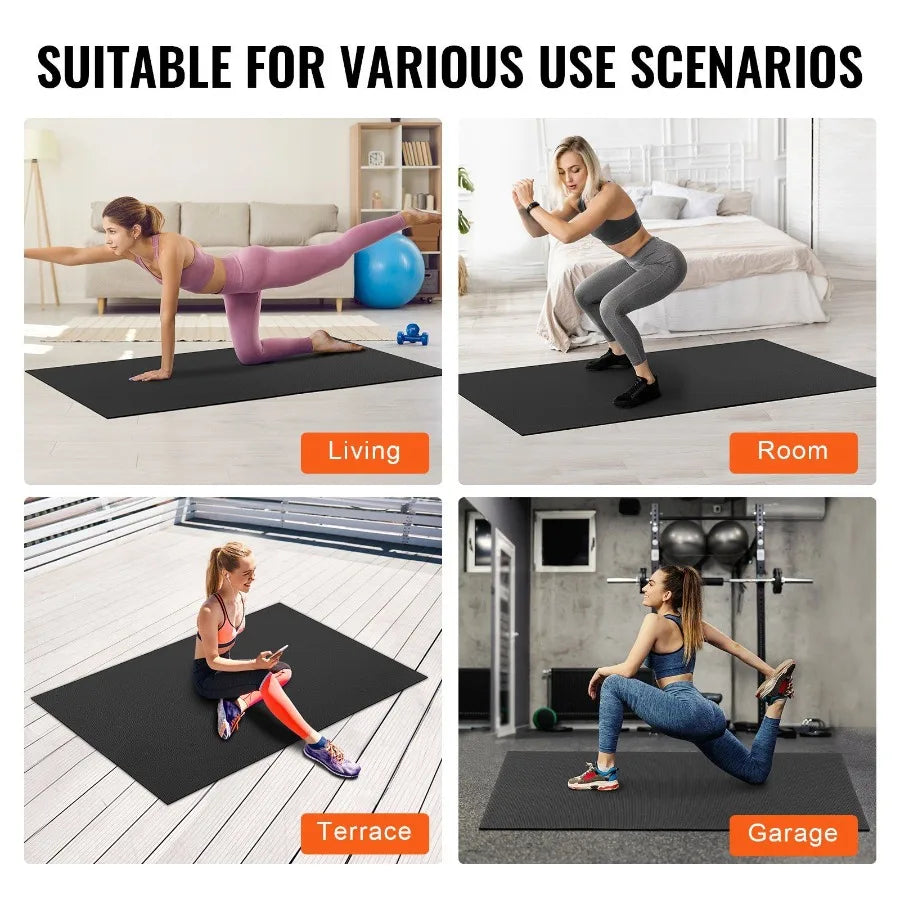 Exercise Mat Non Slip High Density Premium Yoga Mat Exercise Yoga Mat for Men Women Fitness Exercise Mat with Bag Carry Strap