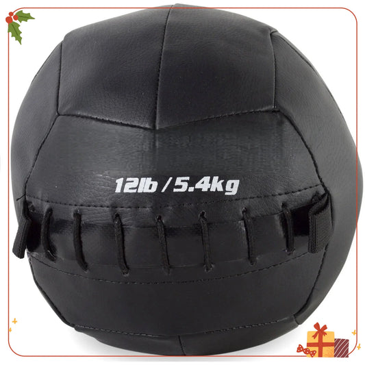 12lb Leatherette Medicine Ball, Textured Grip for Strength Training, CrossFit & Gym workouts, Durable Design