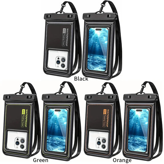 PVC Swimming Phone Pack Waterproof Transparent Sealed Phone Bag Diving Mobile Phone Bag Drifting Rafting Surfing Boating Bag