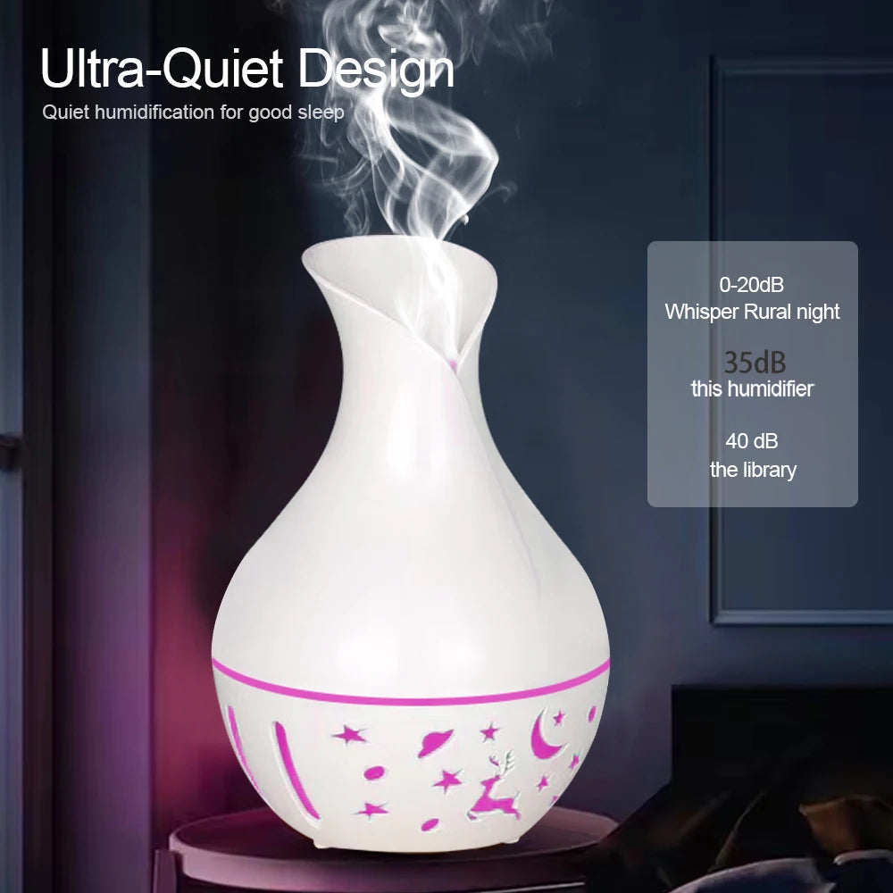 200ML air humidifier Aromatherapy machine Ultrasonic essential oil diffuser Cold mist machine USB air moisturizer with two bottl