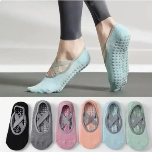 Yoga Sock Non-Slip Woman Socks Sports Fitness Pilates Silicone Breathable Summer Bandage Dance Ballet Solid Cycling Running