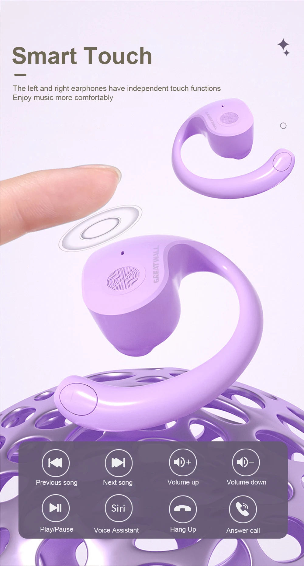 AI Real-Time Translation Wireless Bluetooth Earphones Supporting Over 100 Voice Languages Translation Headphones