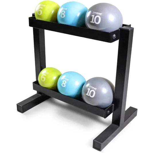 Soft Weighted Exercise Ball, Weighted Toning Ball, Soft Medicine Balls for Exercise, Yoga, Pair & Set with Rack