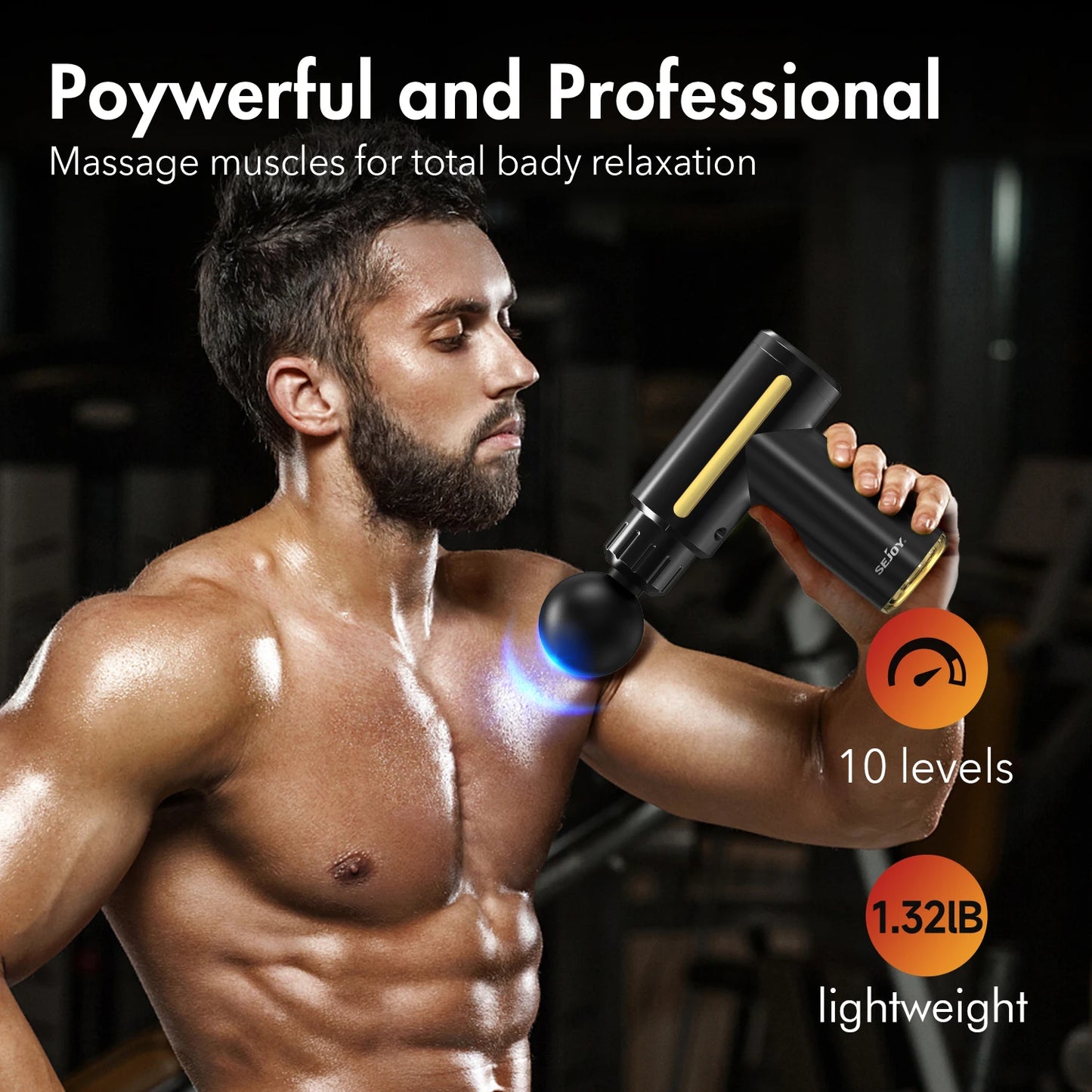 Deep Tissue Muscle Vibrator Massager Gun Handheld Massage Gun  Fascia Gun for Pain Relief