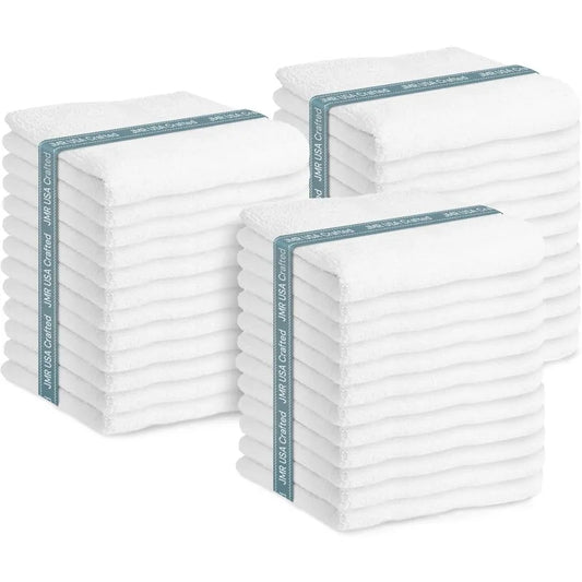 Bulk-Friendly Essentials Practical Cotton Towels  Economical 20" by 40" Multi-Purpose Towel  (White) - 36 Pack