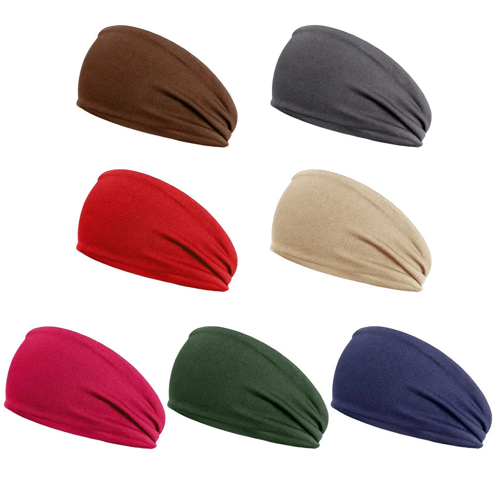 Men Women Fitness Sweatband Elastic Running Quick-Drying Headband Yoga Headband Sweat Bandage for Jog Basketball Running