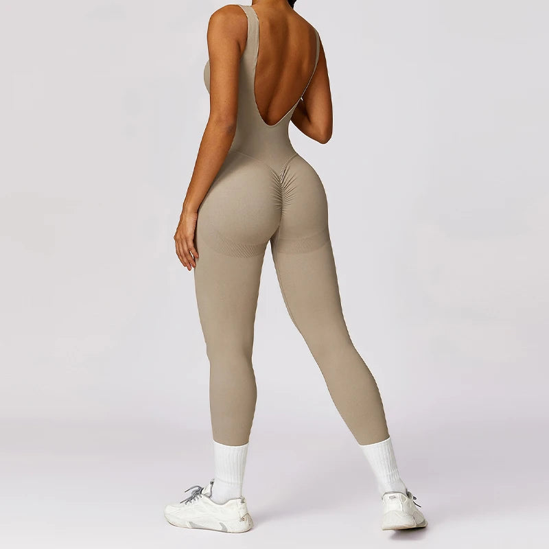 One-piece Suit Sporty Jumpsuit Gym Yoga Suit Backless Sportswear Pilates Tops Female Pack Sports Leggings Women Exercise Clothes