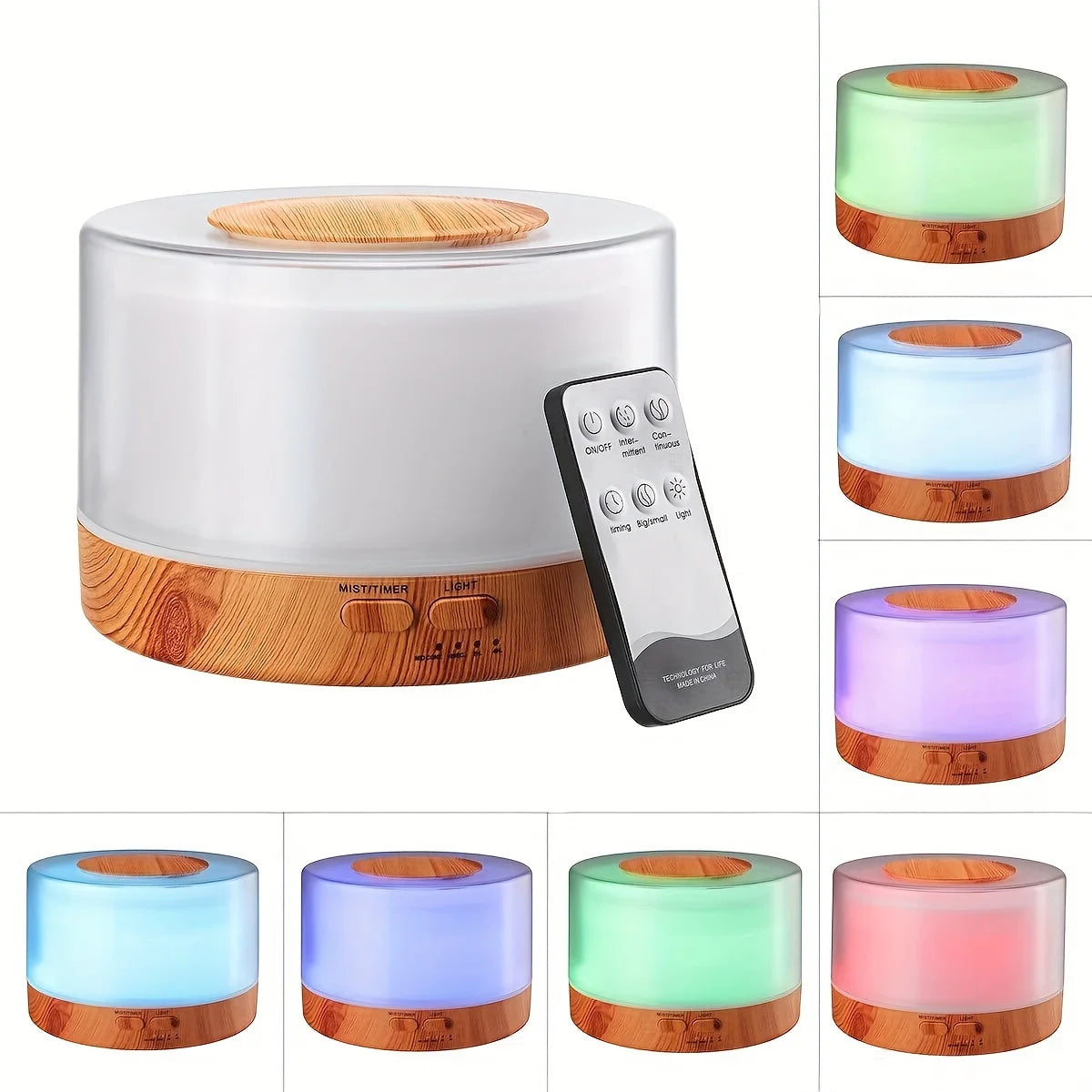 Diffuser Essential Oil Diffuser  Cool Mist Air Diffuser With Remote Control  With USB C Power Cord  4 Timers  7 LED Color Changi