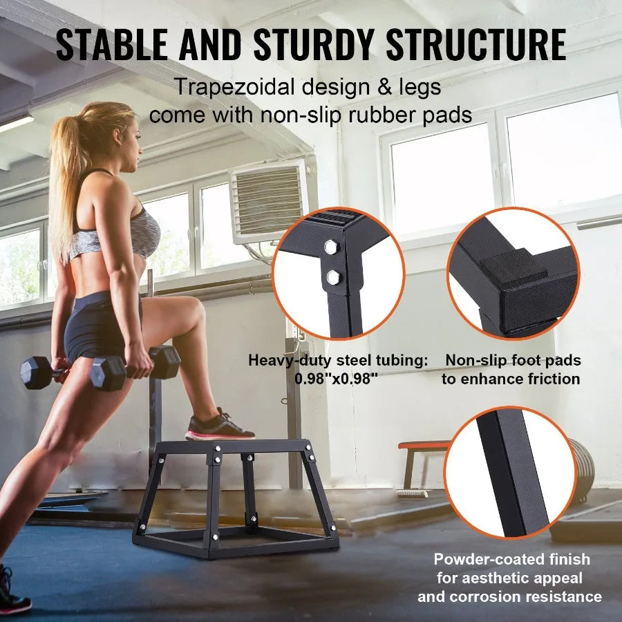 Plyometric Jump Box 12 Inch Plyo Box Steel Plyometric Platform and Jumping Agility Box AntiSlip Fitness Exercise Step Up Box f