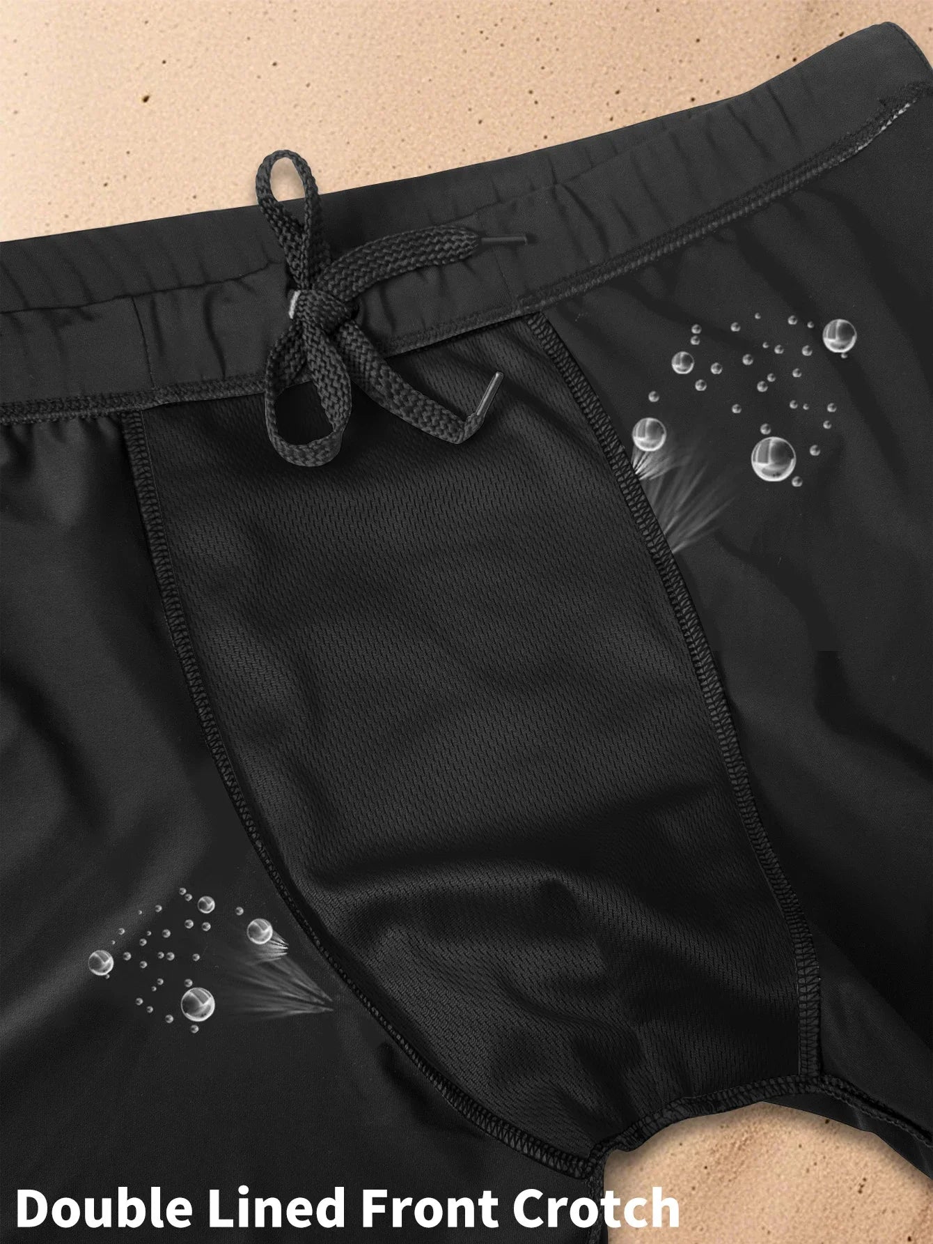 Swimming Trunks with Fashion Prints Men Quick Dry Beach Boxer Shorts with Drawstring Boy Swimwear Underpants