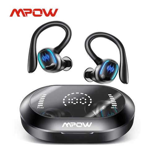 Wireless 50 Hours Bluetooth 5.3 Earphones with CVC Noise Cancelling Mic IPX7 Waterproof Sports Earbuds for Running