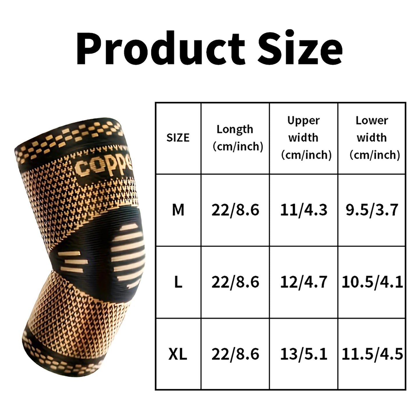 2 Pieces of Copper Ion Sports Elbow Pads, Elbow Compression Joint Protective Sleeves, Basketball, Football and Tennis Fitness Protective Gear
