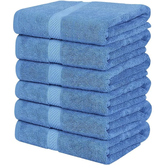 Towels 18 Pack Bath Towel Set (24 x 48 Inches), 500 GSM 100% Ring Spun Cotton Medium Lightweight (Electric Blue)