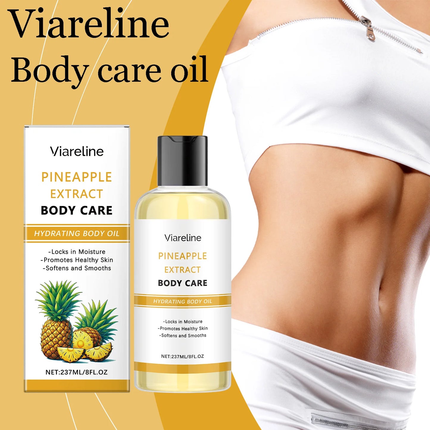 Natural Pineapple Body Care Oil Moisturizing Enhance Roughness Improve Skin Texture Glowing Skin Tone Softening Body Skin Oil