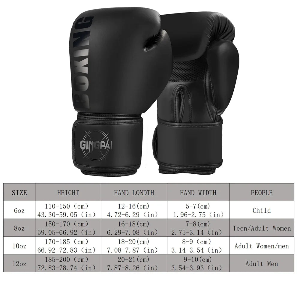 6/8/10/12oz Boxing Gloves Professional Adult Sanda Muay Thai Fighting Gloves Men and Women Training Sandbag Free Fight MMA