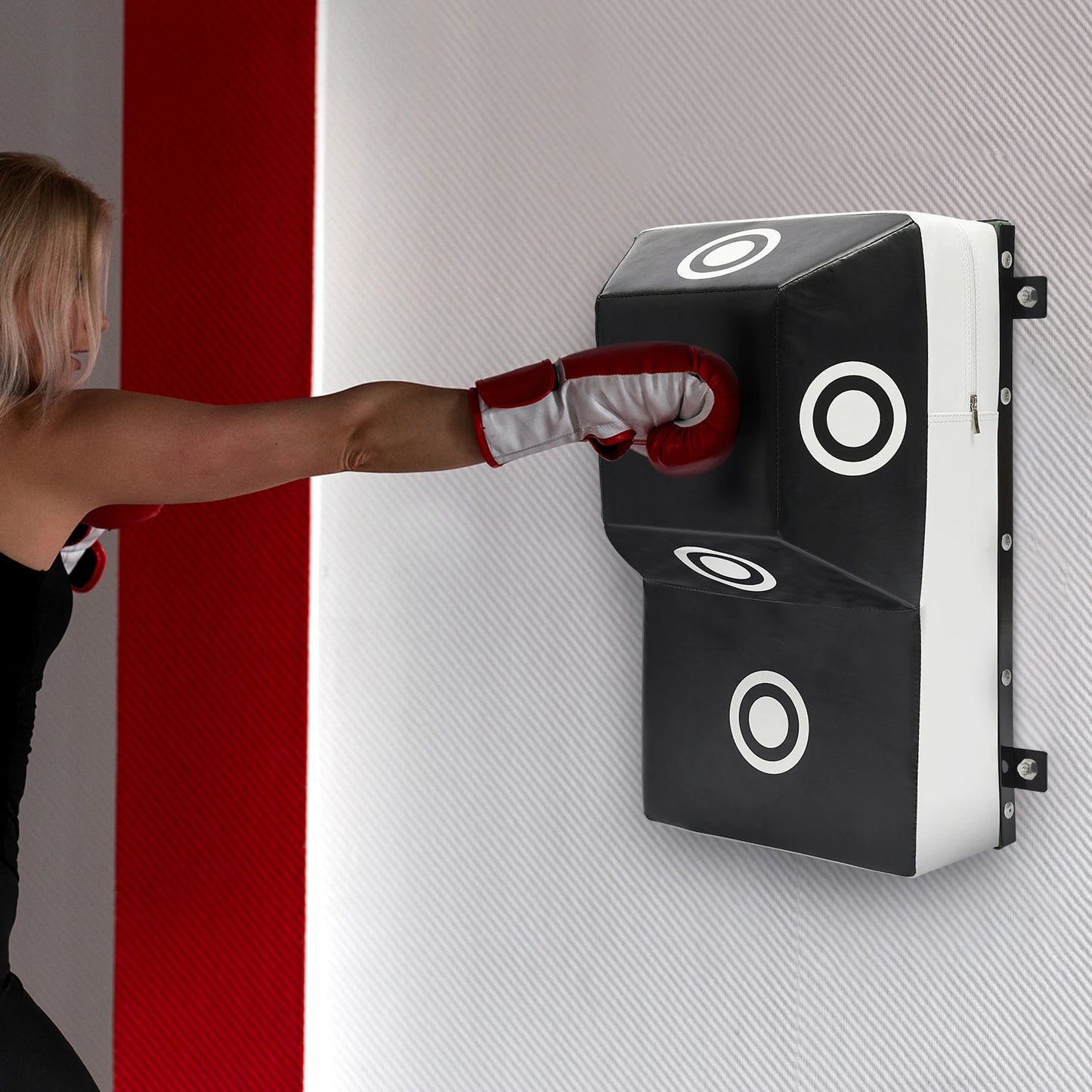 Wall Mount Uppercut Boxing Training Punching Target with Marking Points Black White PU Steel Sponge EVA Adult