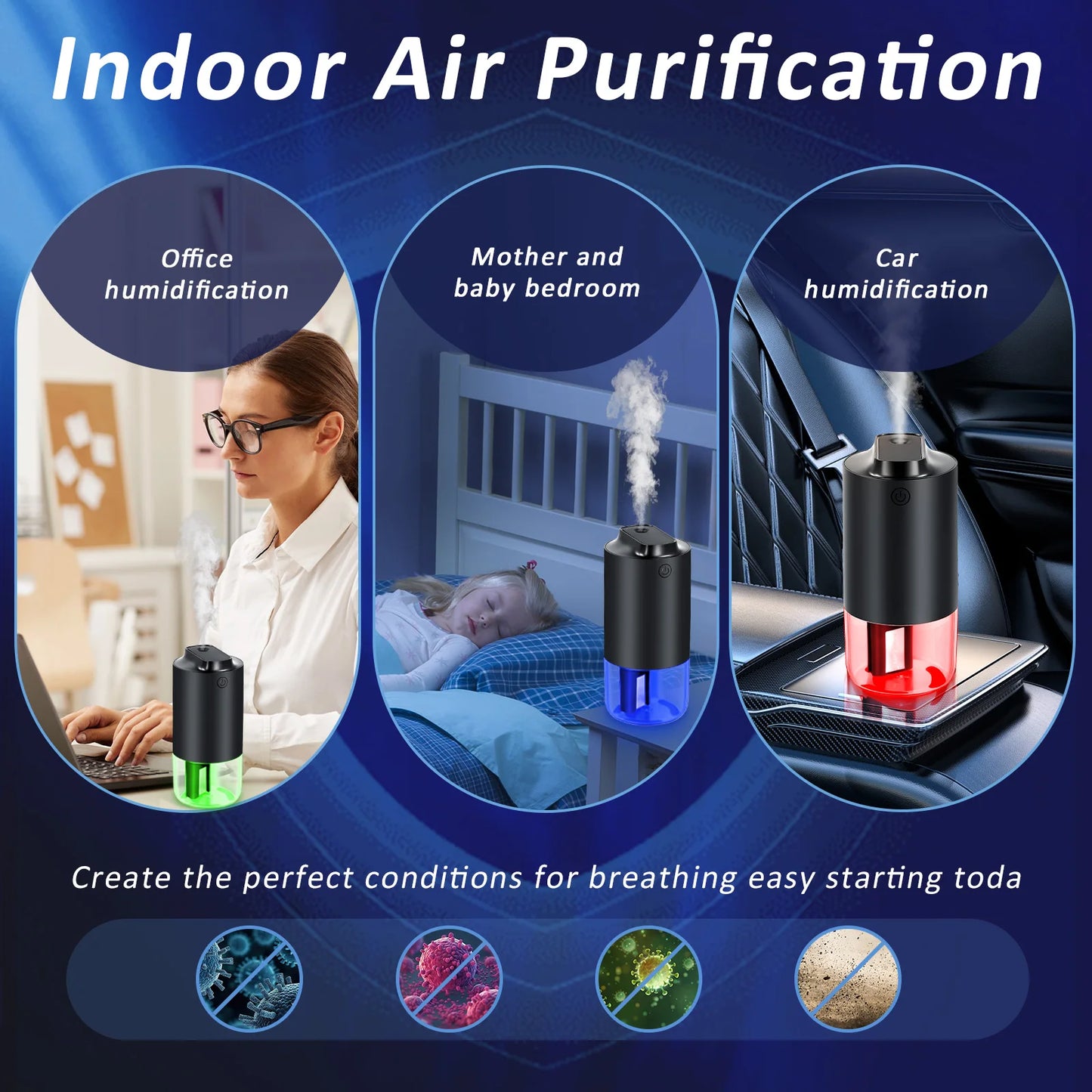 Car Electric Air Diffuser Aroma Car Air Vent Humidifier Mist Aromatherapy Car Air Freshener For Removing Odors Car Accessories