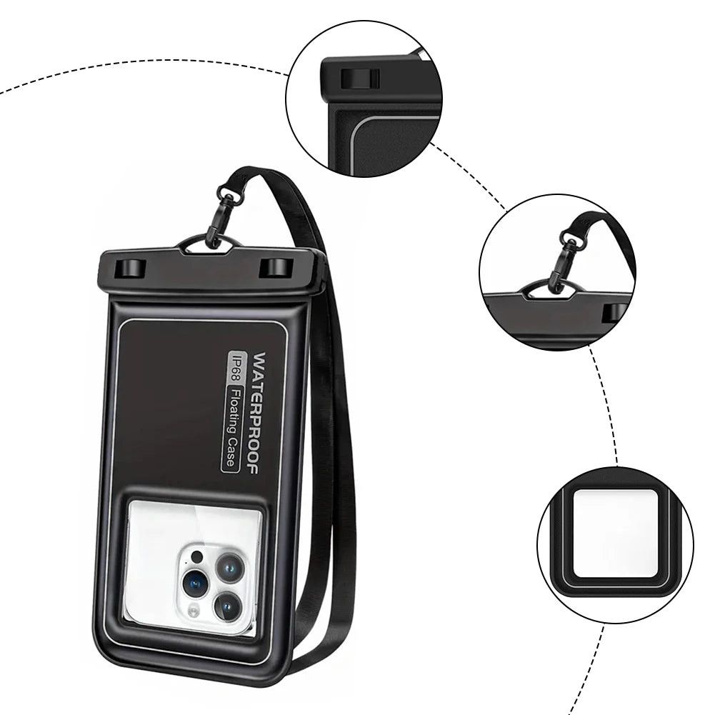 PVC Swimming Phone Pack Waterproof Transparent Sealed Phone Bag Diving Mobile Phone Bag Drifting Rafting Surfing Boating Bag