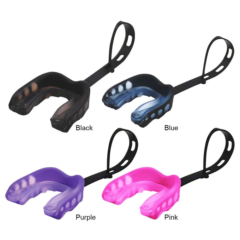 Sport Mouth Guard with Strap Anti-dislocation Teeth Protector Basketball Tooth Protection Tool for Basketball Football Rugby