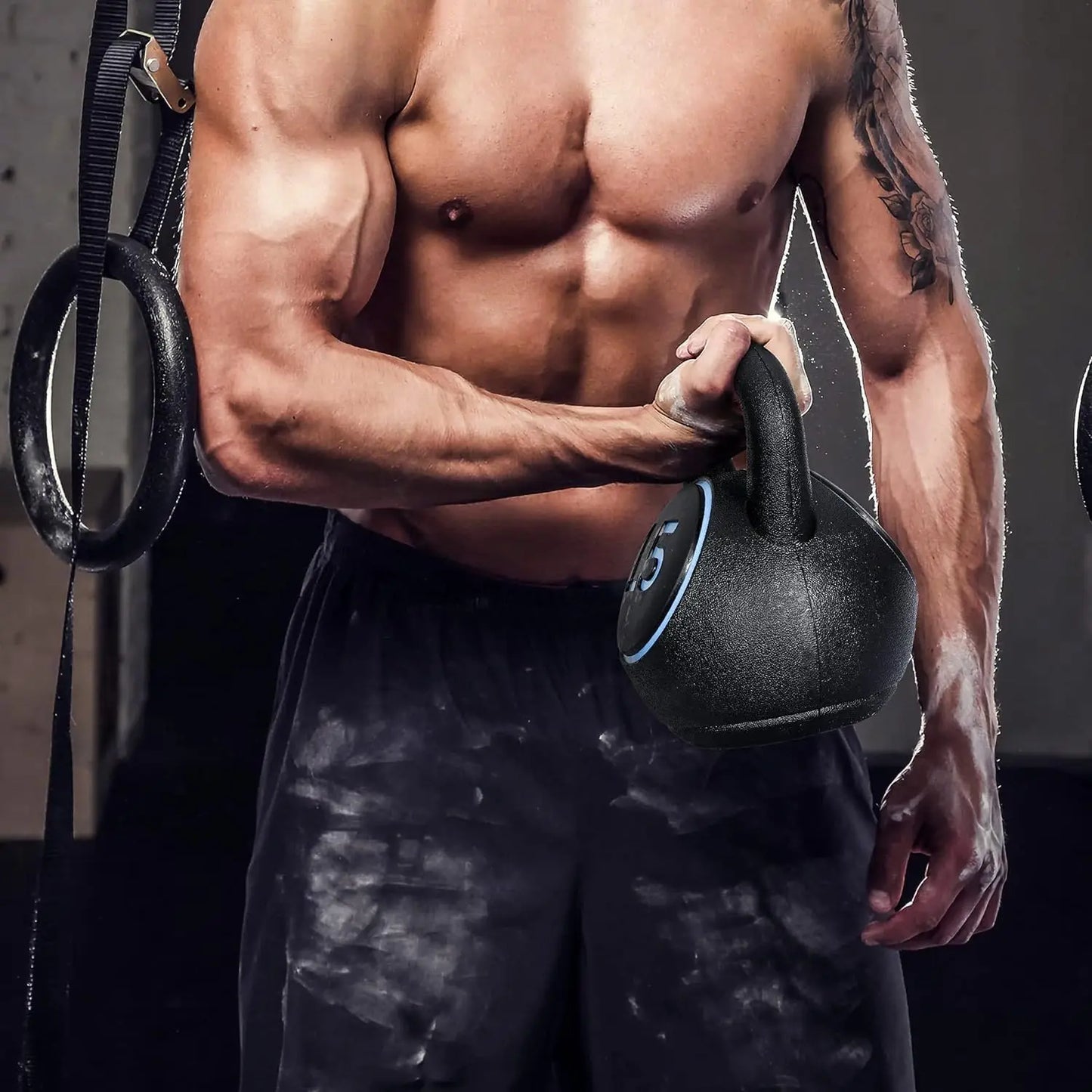 Kettlebell Sets, 4-Piece Kettlebells 5lb, 10lb, 15lb, 20 lb, Kettle Bell Weights for Dumbbel Weights Exercise, Strength Straingi