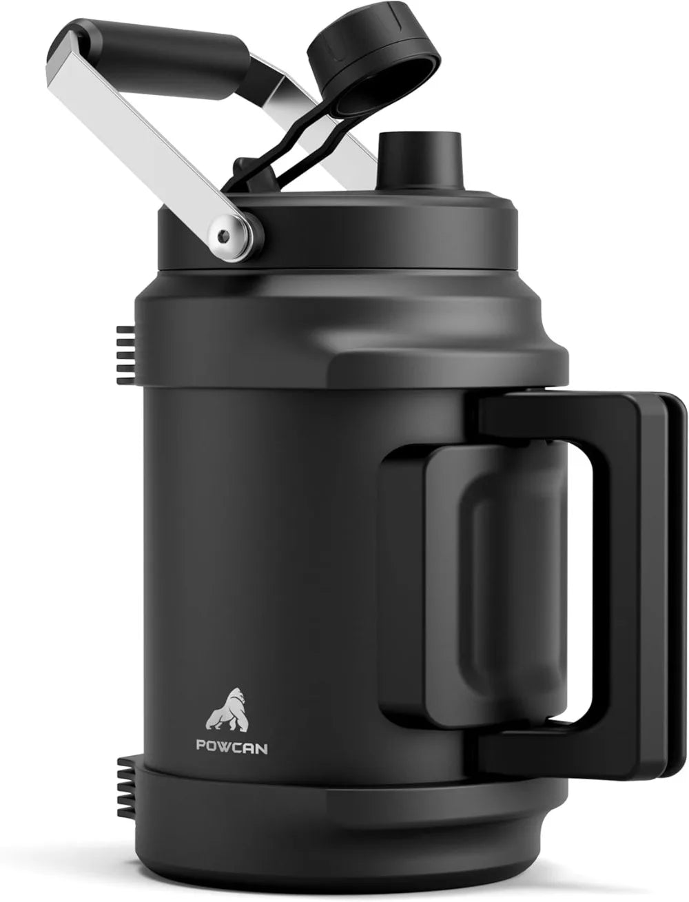 64 oz Insulated Water Bottle for Gym: 2-in-1 Straw Spout Lid, Dual Handle, Leakproof, Keep Cold 36H