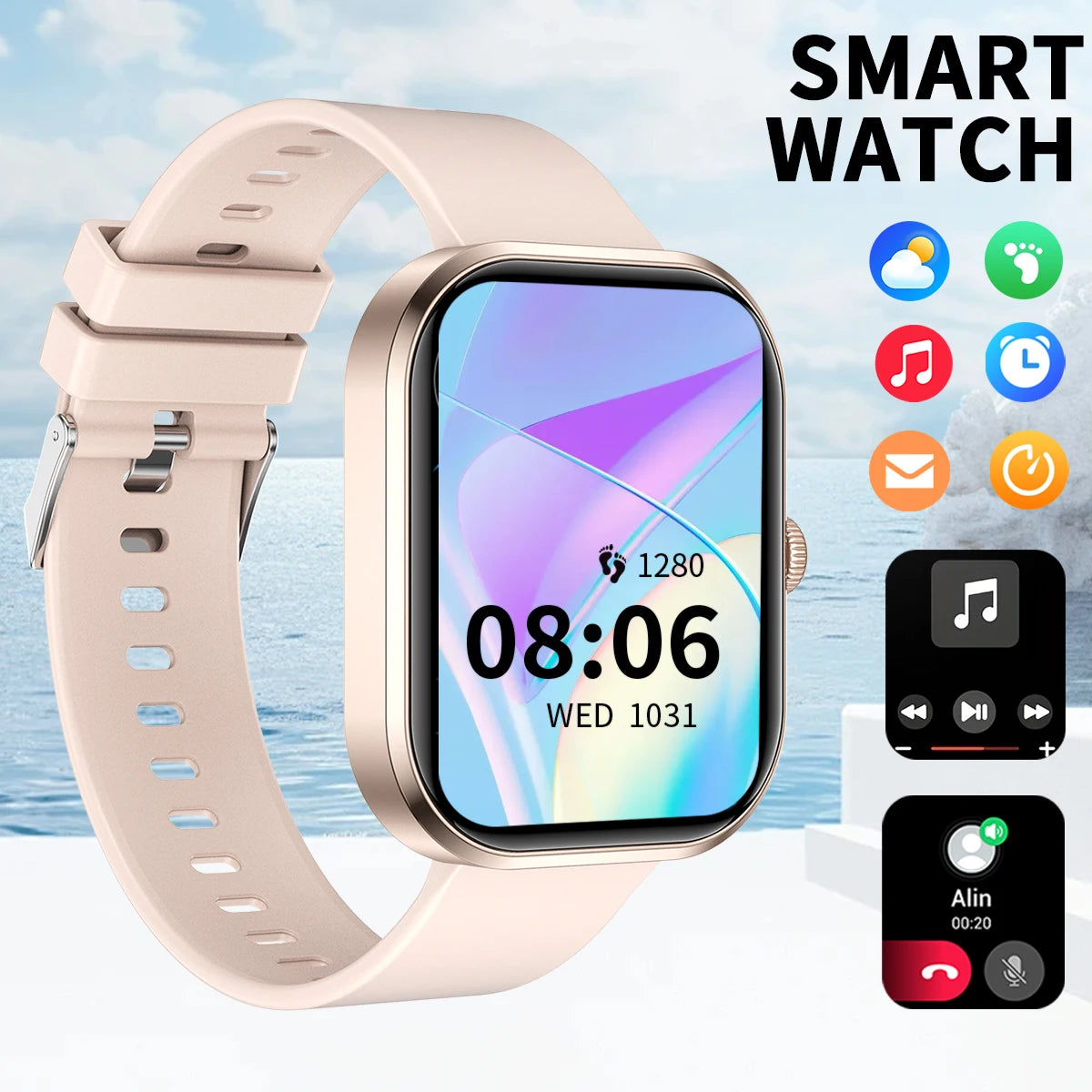 Multifunctional Smart Watch Men Women Bluetooth Connected Phone Music Fitness Sports Bracelet Sleep Monitor Smartwatch