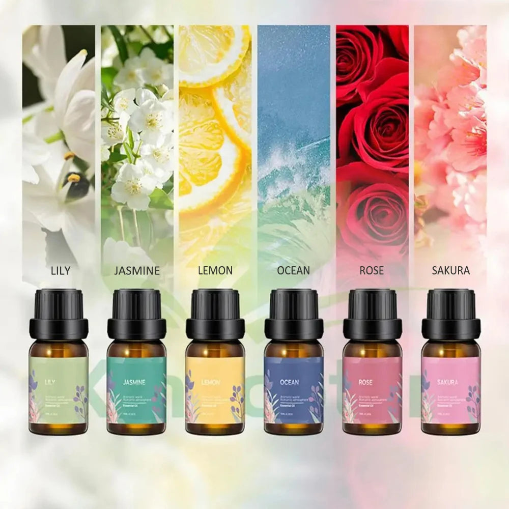 Diffuser For Home Ultimate Aromatherapy Experience  6 Piece Luxury Essential Oil Kit for Diffusers w/ Premium Scents (Lily/Jasmi