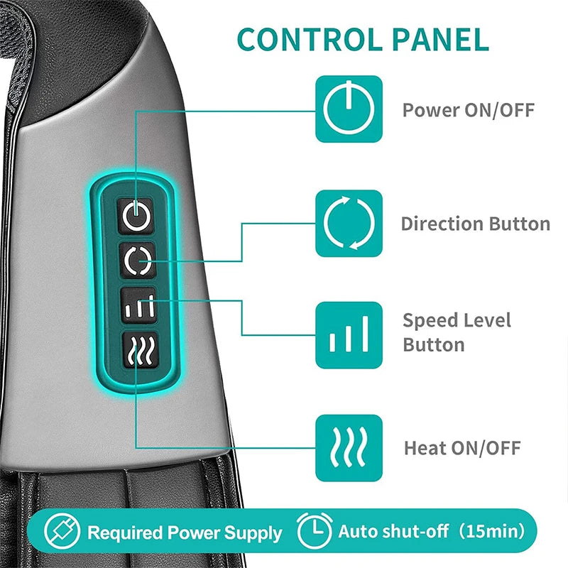 Shiatsu Shoulder and Neck Massager Electric Deep Tissue Kneading Full Body Massage to Legs Muscles Back Massage Shawl