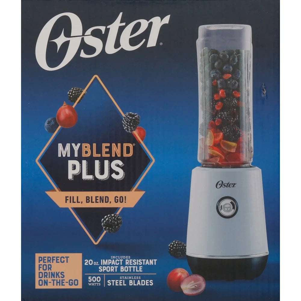 Portable 500W Personal Blender with 20oz BPA-Free Sport Bottle Stainless Steel Blades One-Touch Operation Smoothies Shakes