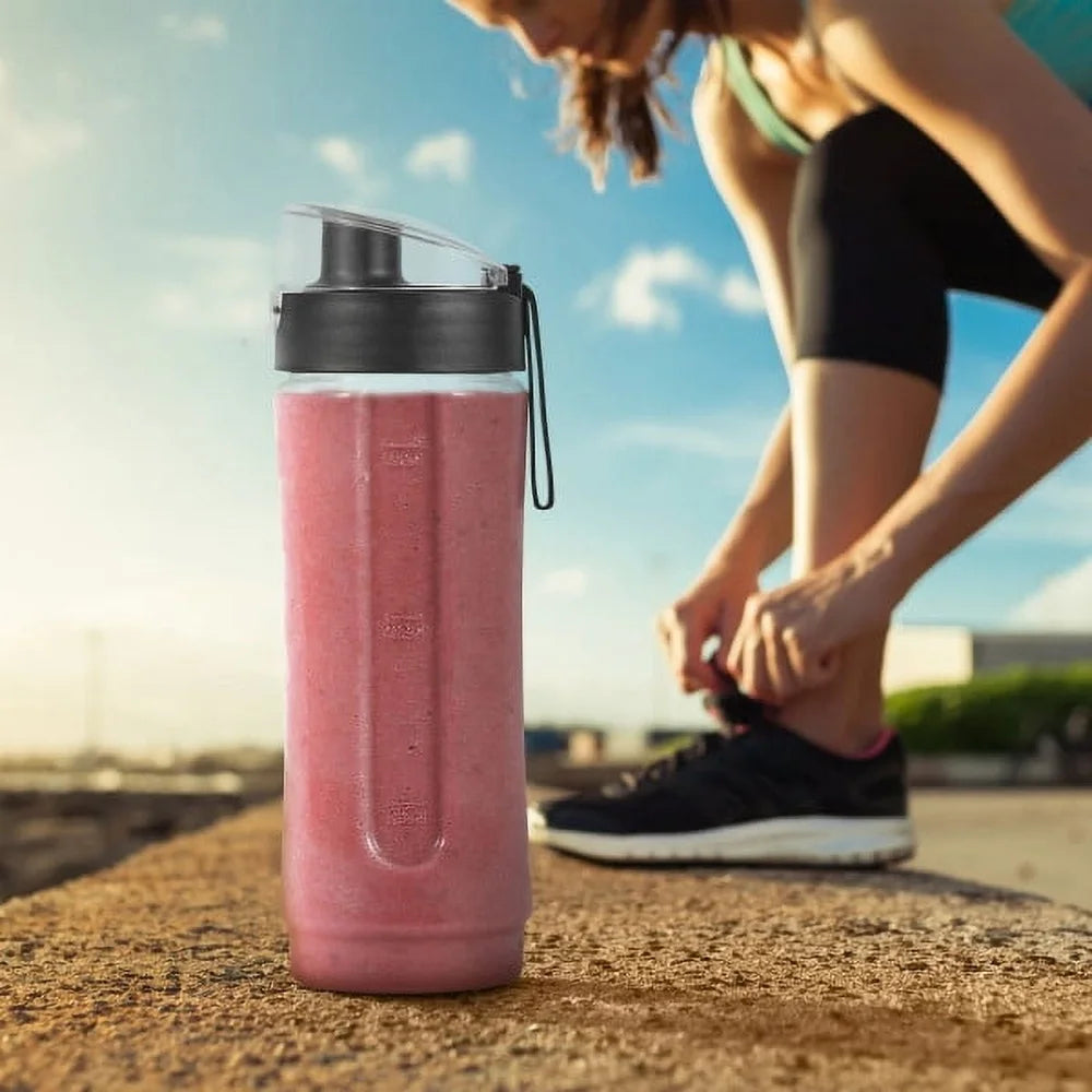 Portable 500W Personal Blender with 20oz BPA-Free Sport Bottle Stainless Steel Blades One-Touch Operation Smoothies Shakes