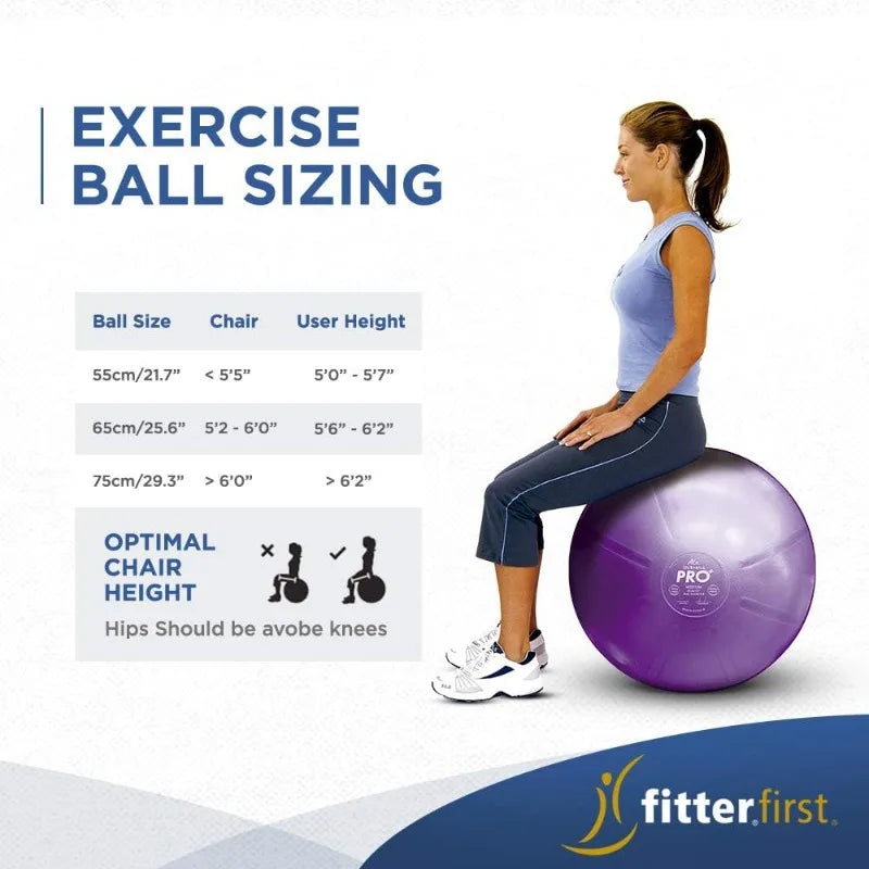 Fitterfirst Duraball Pro Exercise Ball - 75 Centimeter - Blue