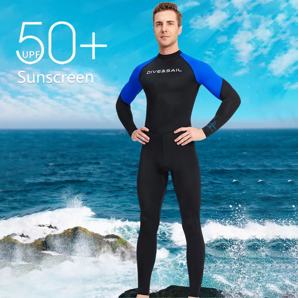 Men Diving Skin Clothes with Zipper Sunscreen Snorkeling Surfing Swimsuit Elastic Anti-scratch Breathable Water Sports Equipment